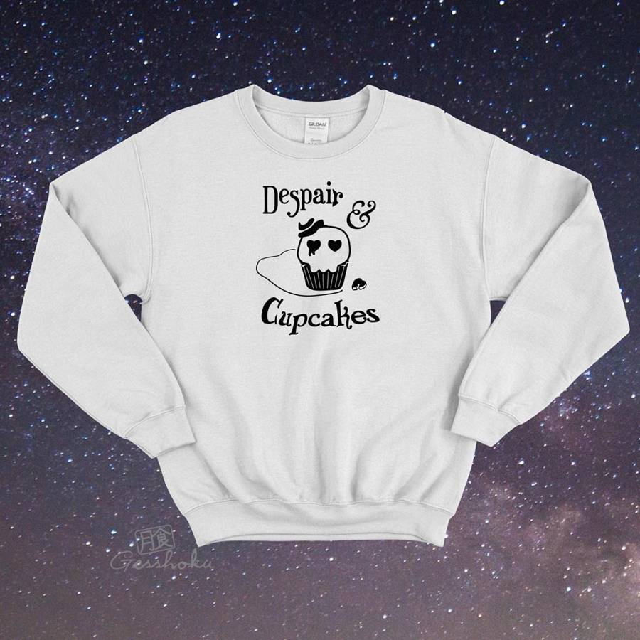 Despair and Cupcakes Crewneck Sweatshirt - White