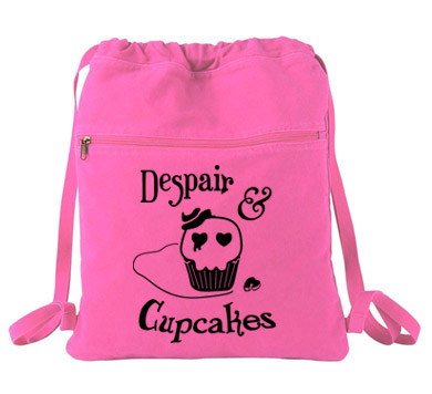 Despair and Cupcakes Cinch Backpack - Pink