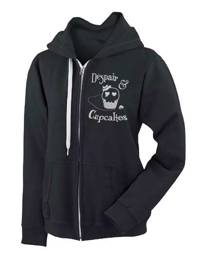 Despair and Cupcakes Zip Hoodie - Black