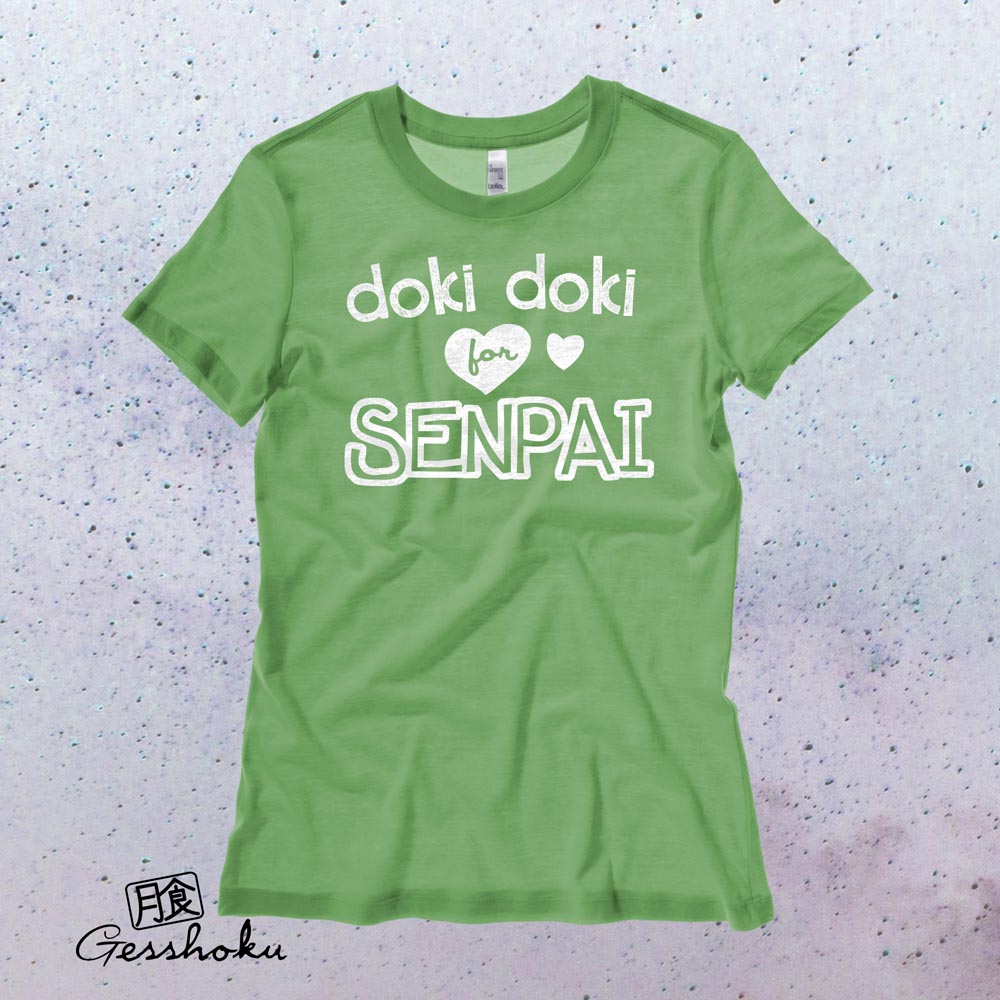 Doki Doki for Senpai Ladies T-shirt - Leaf Green