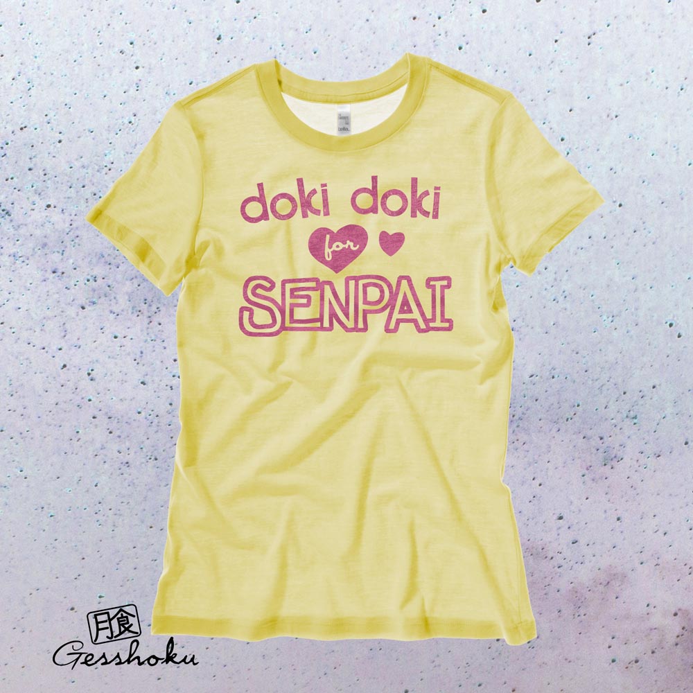 Doki Doki for Senpai Ladies T-shirt - Yellow
