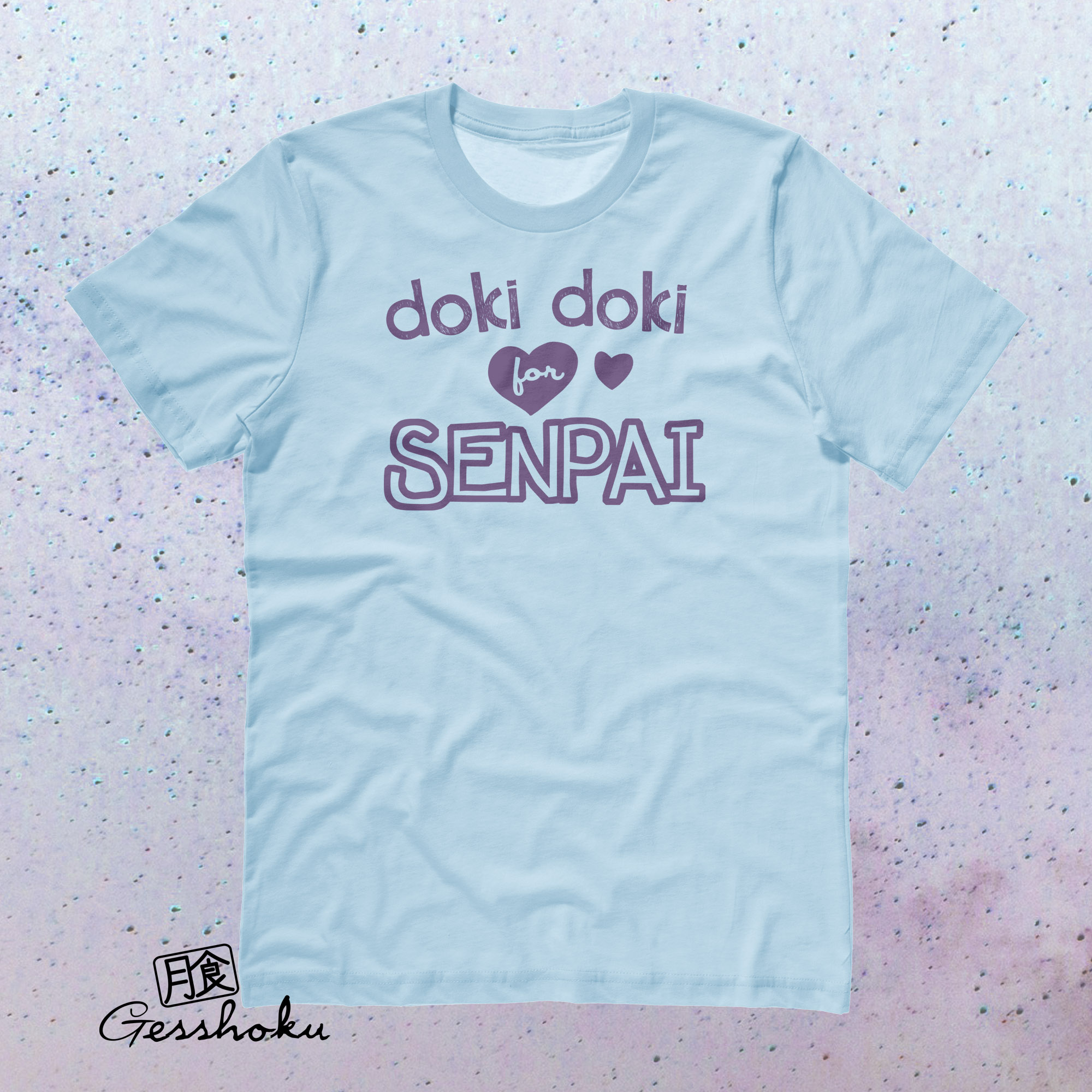 Doki Doki for Senpai T-shirt - Light Blue