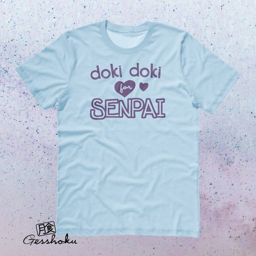 Doki Doki for Senpai T-shirt - Light Blue