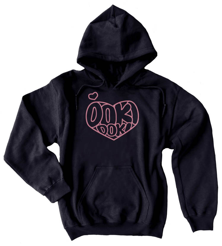 Doki Doki Pullover Hoodie - Black