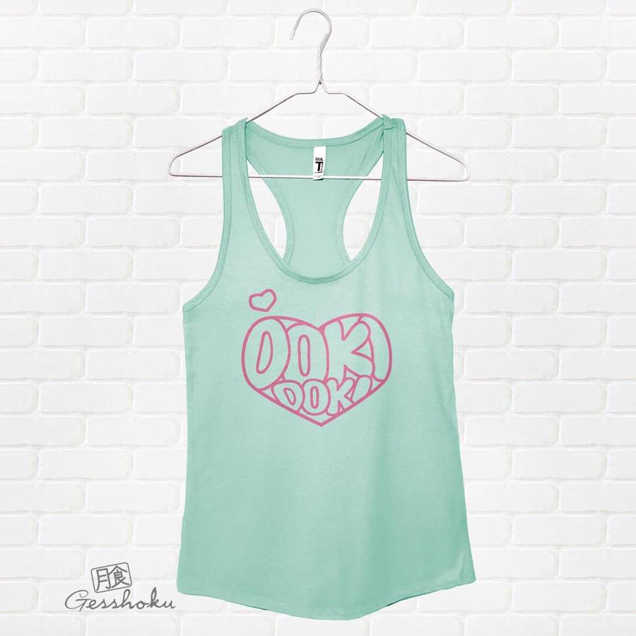 Doki Doki Heart Racerback Tank Top - Mint