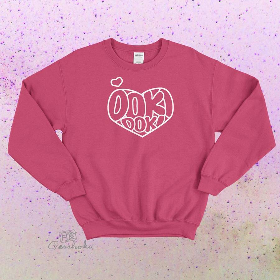 Doki Doki Crewneck Sweatshirt - Hot Pink