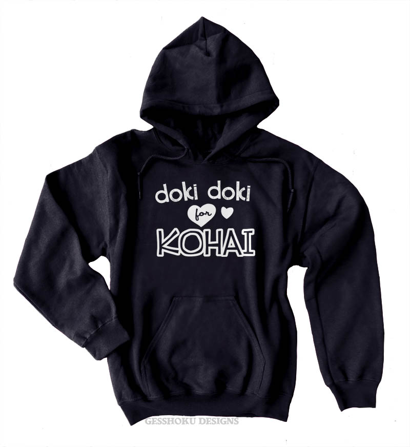 Doki Doki for Kohai Pullover Hoodie - Black