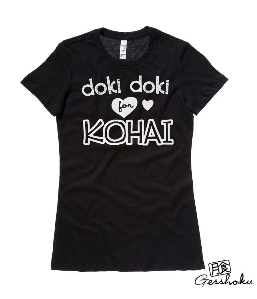 Doki Doki for Kohai Ladies T-shirt - Black