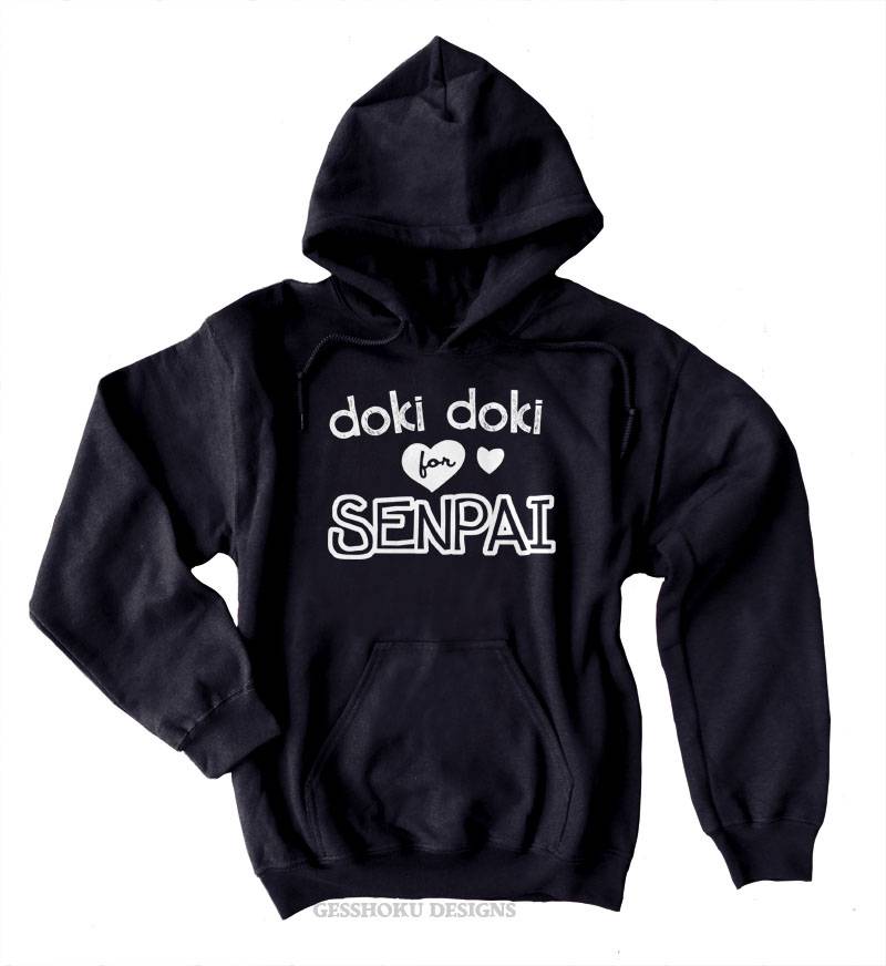 Doki Doki for Senpai Pullover Hoodie - Black