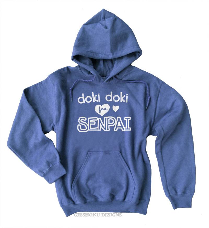 Doki Doki for Senpai Pullover Hoodie - Heather Blue