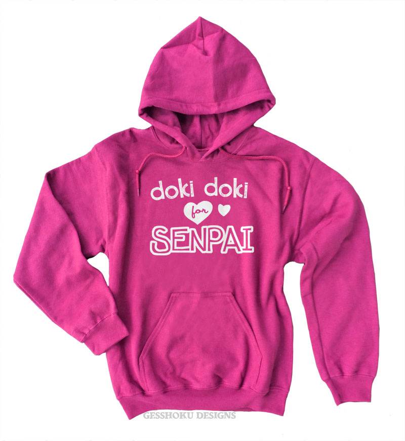 Doki Doki for Senpai Pullover Hoodie - Hot Pink