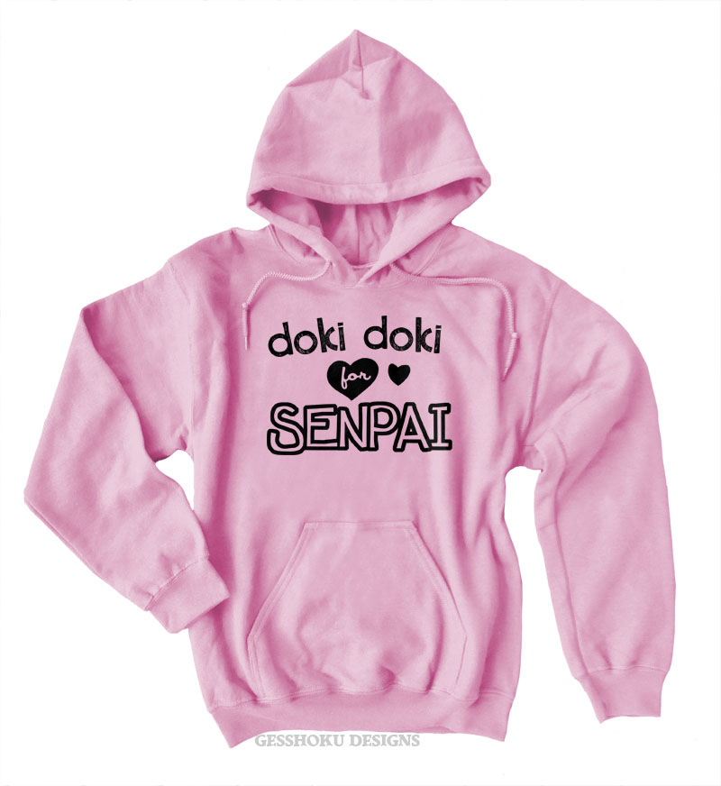 Doki Doki for Senpai Pullover Hoodie - Light Pink
