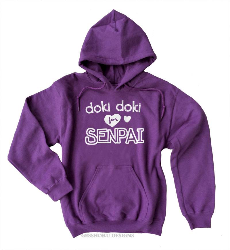 Doki Doki for Senpai Pullover Hoodie - Purple