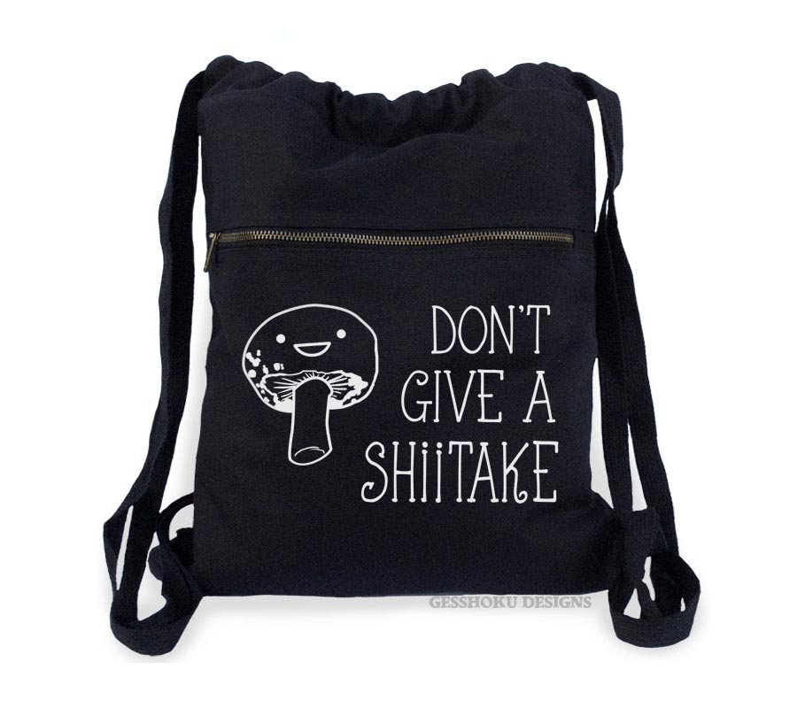 Don't Give a Shiitake Cinch Backpack - Black