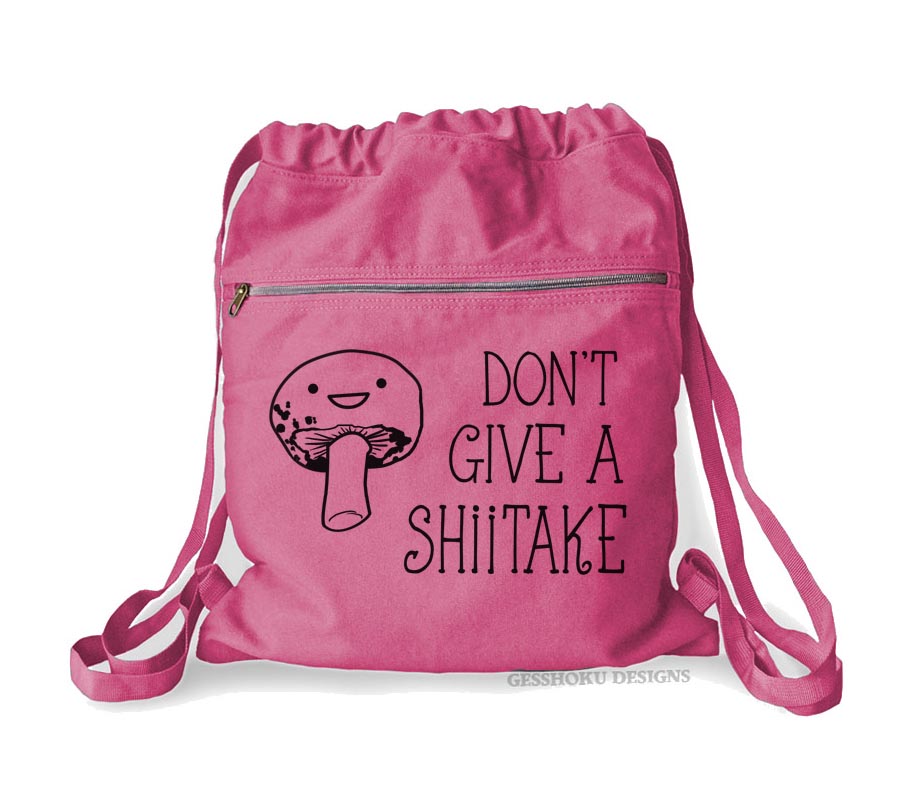 Don't Give a Shiitake Cinch Backpack - Raspberry