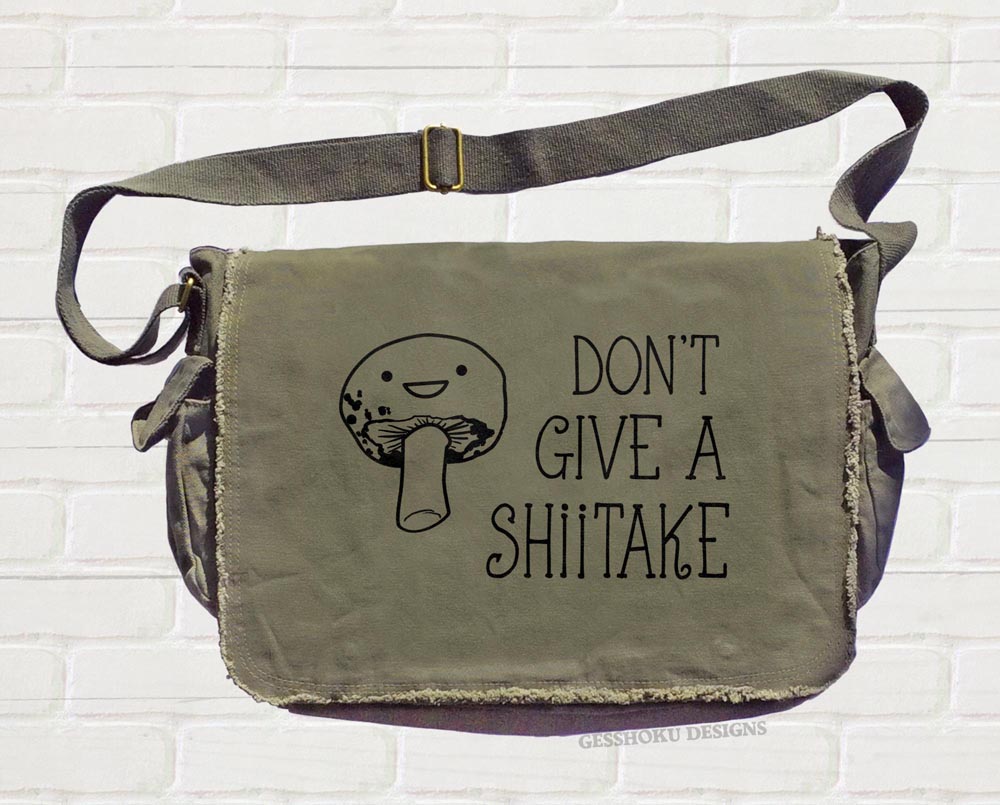 Don't Give a Shiitake Messenger Bag - Khaki Green