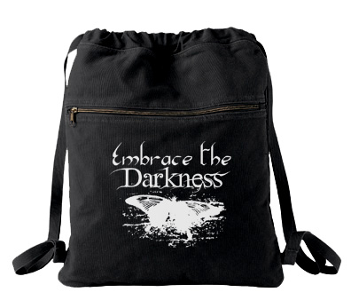 Embrace the Darkness Cinch Backpack - Black