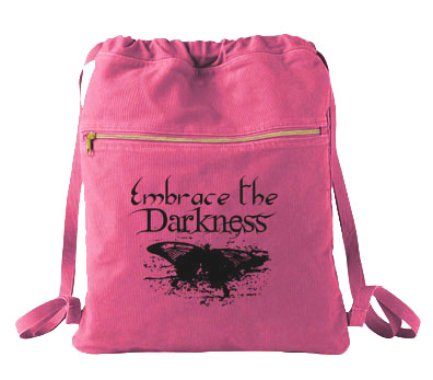 Embrace the Darkness Cinch Backpack - Raspberry