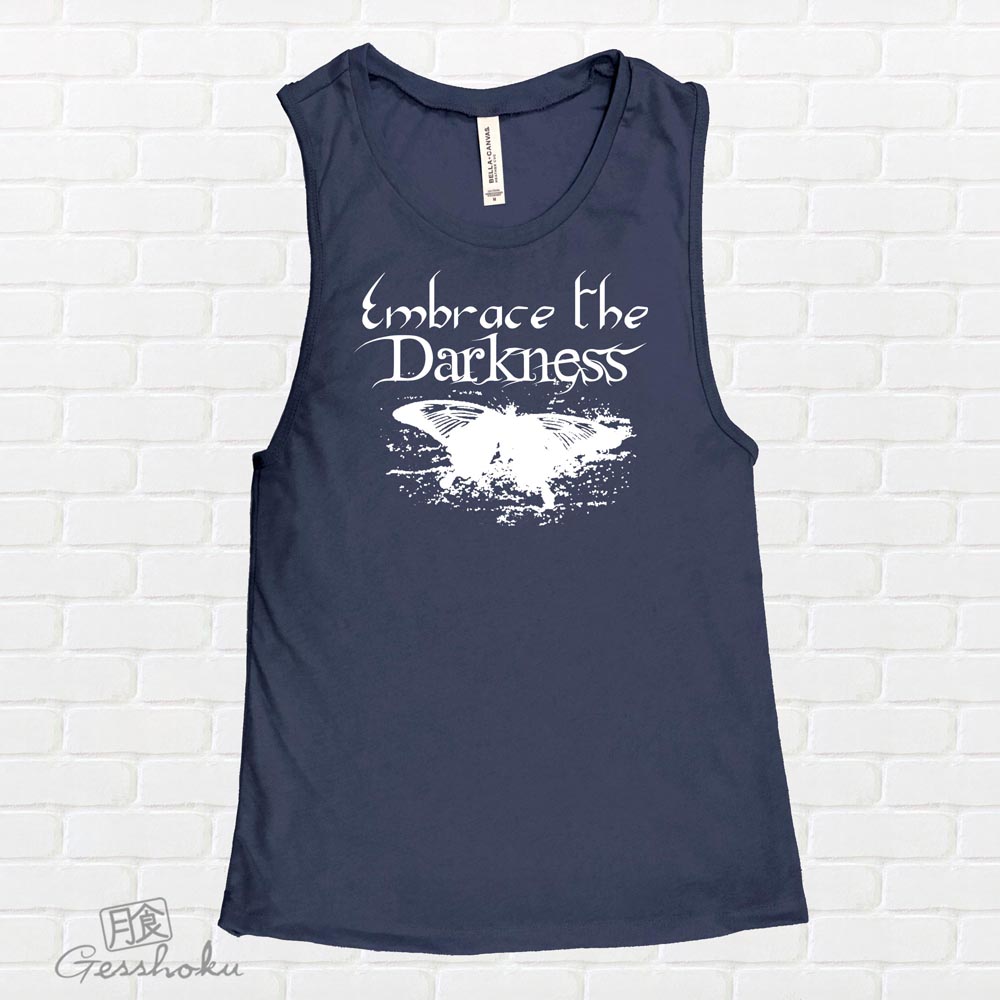 Embrace the Darkness Sleeveless Top - Navy Blue
