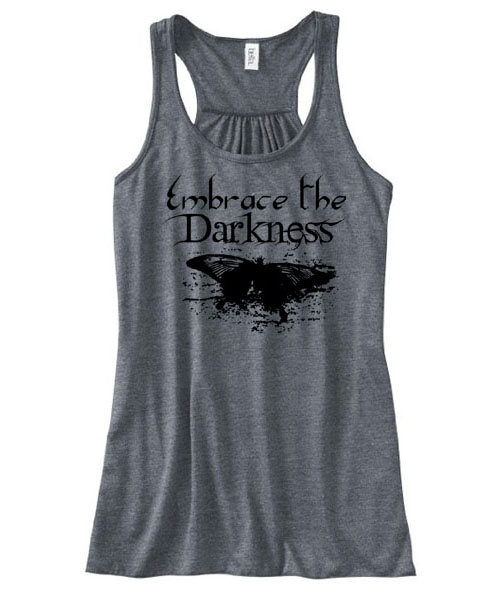 Embrace the Darkness Flowy Tank Top - Charcoal Grey