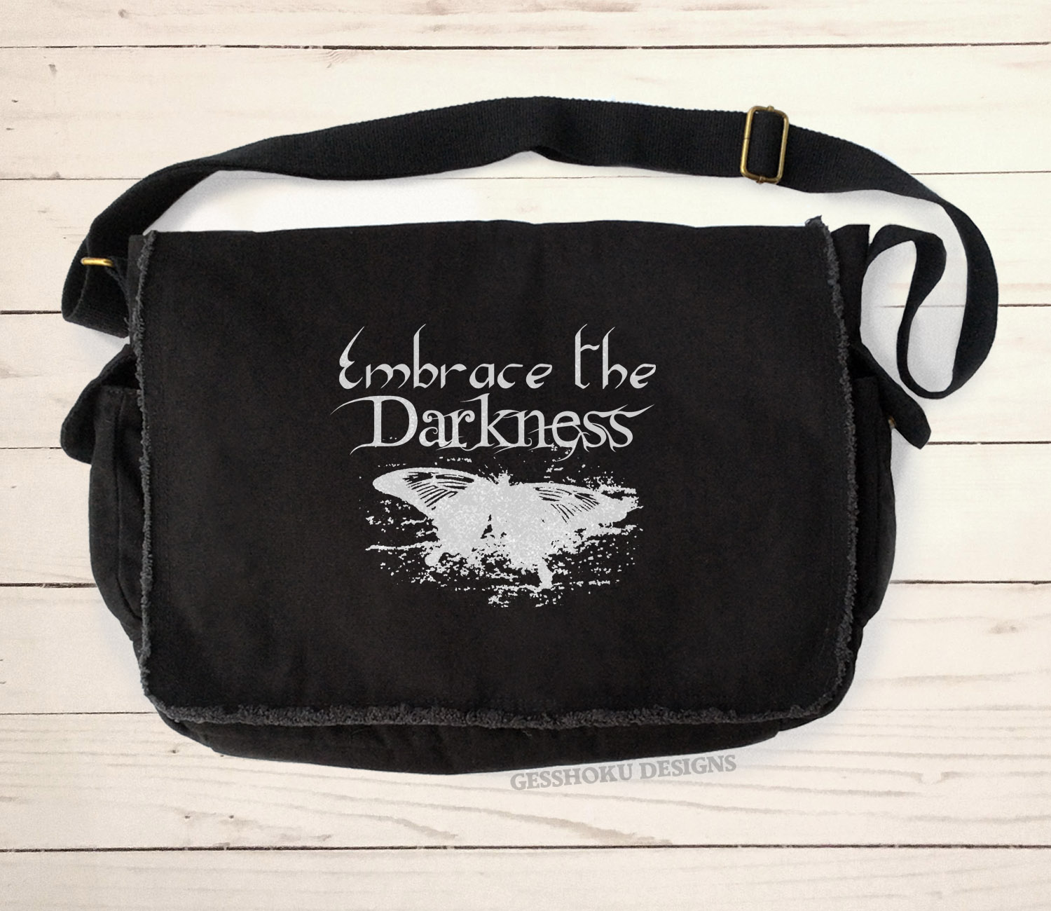 Embrace the Darkness Messenger Bag - Black-
