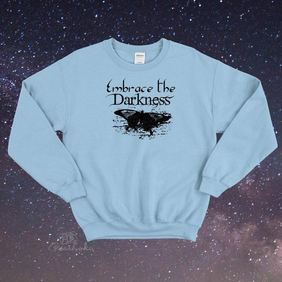 Embrace the Darkness Crewneck Sweatshirt - Light Blue