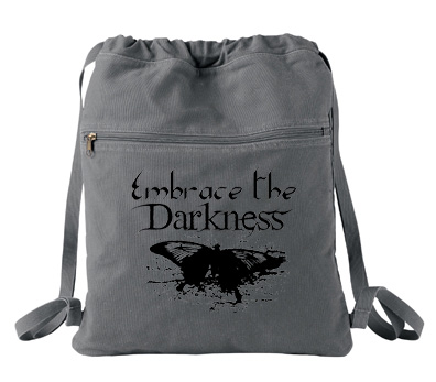 Embrace the Darkness Cinch Backpack - Smoke Grey