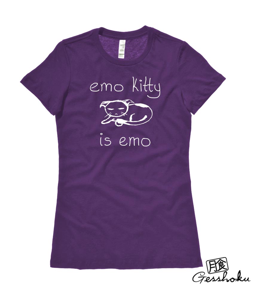 Emo Kitty Ladies T-shirt - Purple