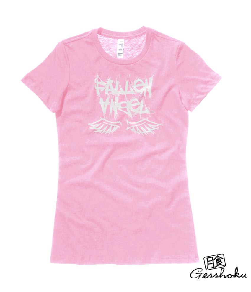 Fallen Angel Gothic Ladies T-shirt - Light Pink