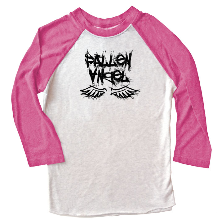 Fallen Angel Raglan T-shirt 3/4 Sleeve - Pink/White
