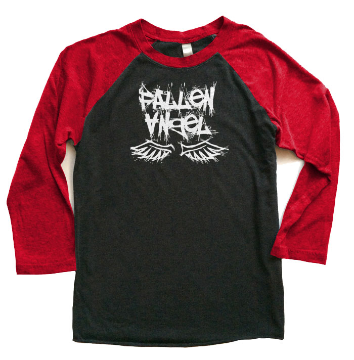 Fallen Angel Raglan T-shirt 3/4 Sleeve - Red/Black