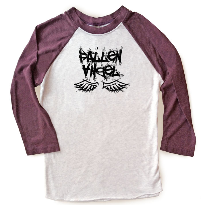 Fallen Angel Raglan T-shirt 3/4 Sleeve - Vintage Purple/White