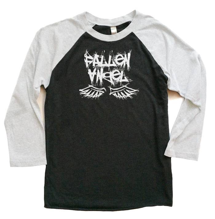 Fallen Angel Raglan T-shirt 3/4 Sleeve - White/Black