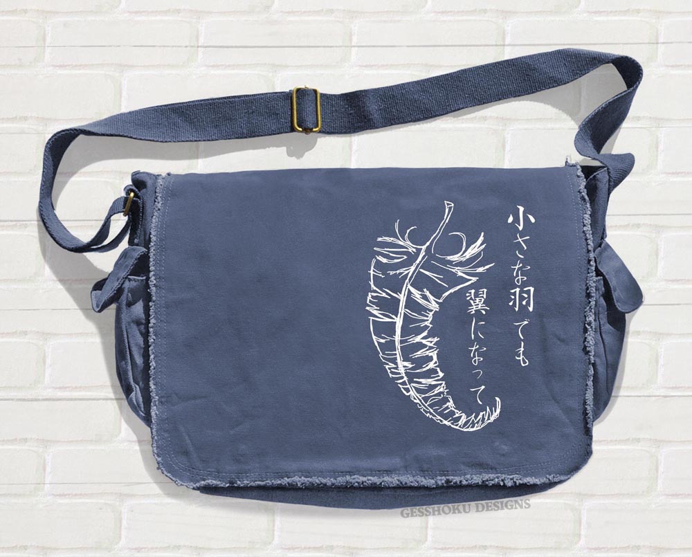 Chiisana Hane Feathers Messenger Bag - Denim Blue