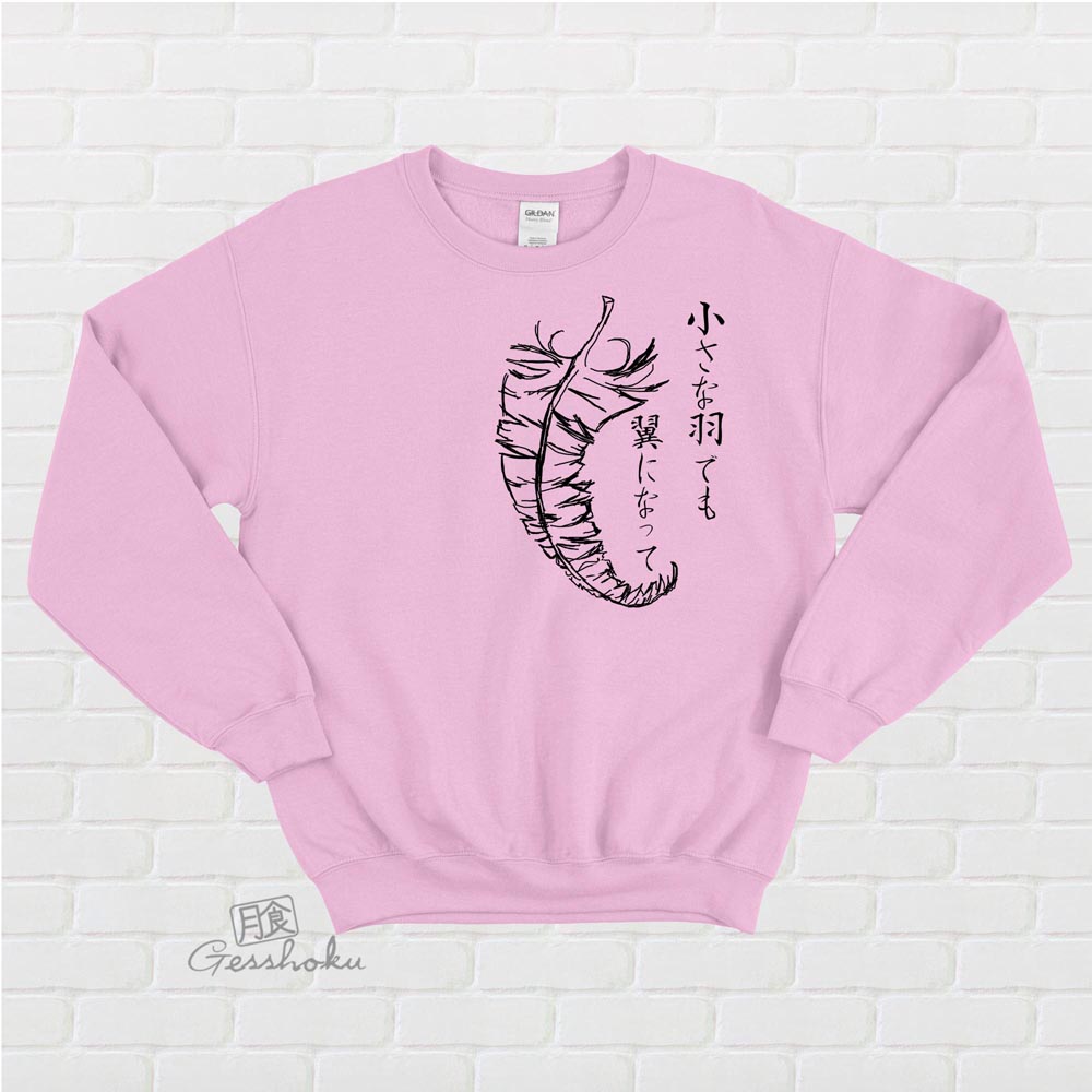 Chiisana Hane ~ Feathers Crewneck Sweatshirt - Light Pink