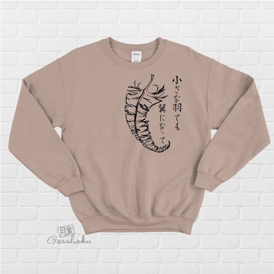 Chiisana Hane ~ Feathers Crewneck Sweatshirt - Pebble Brown