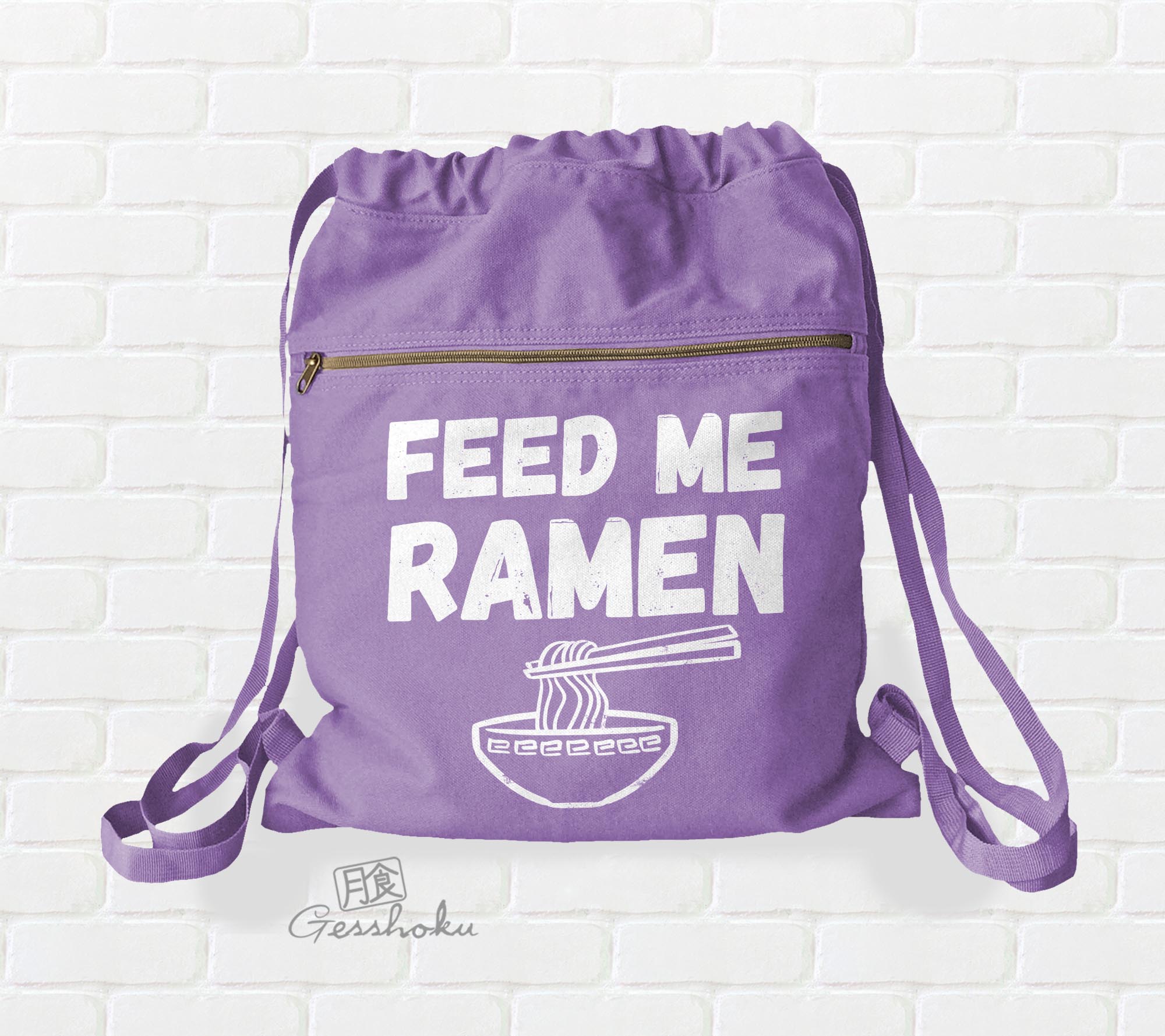 Feed Me Ramen Cinch Backpack - Purple