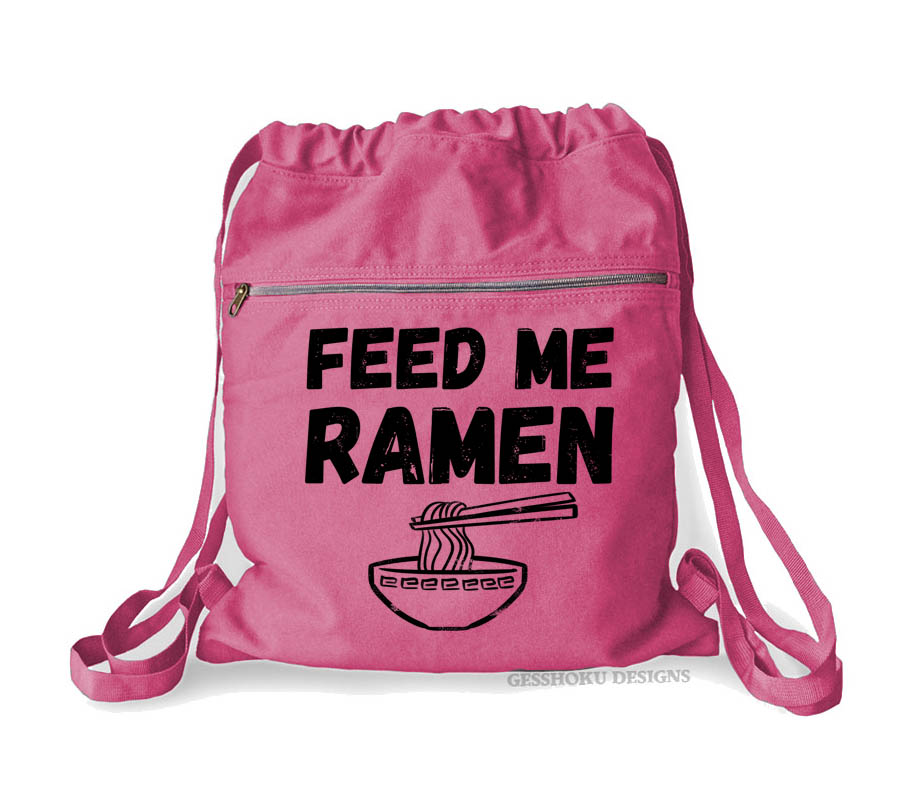 Feed Me Ramen Cinch Backpack - Raspberry