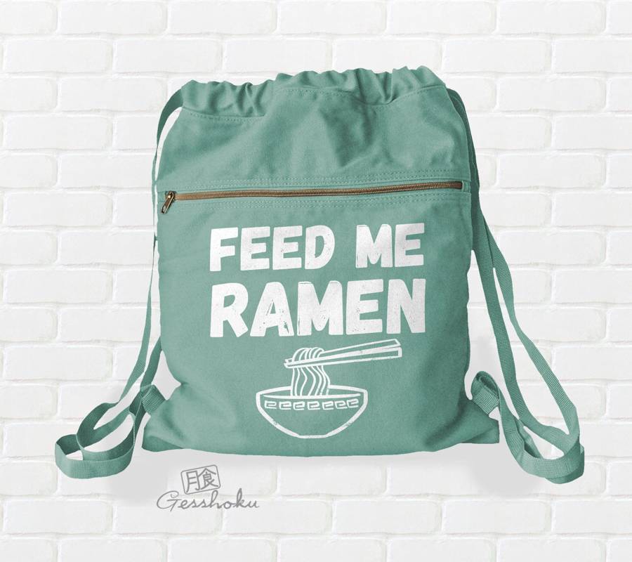 Feed Me Ramen Cinch Backpack - Seafoam