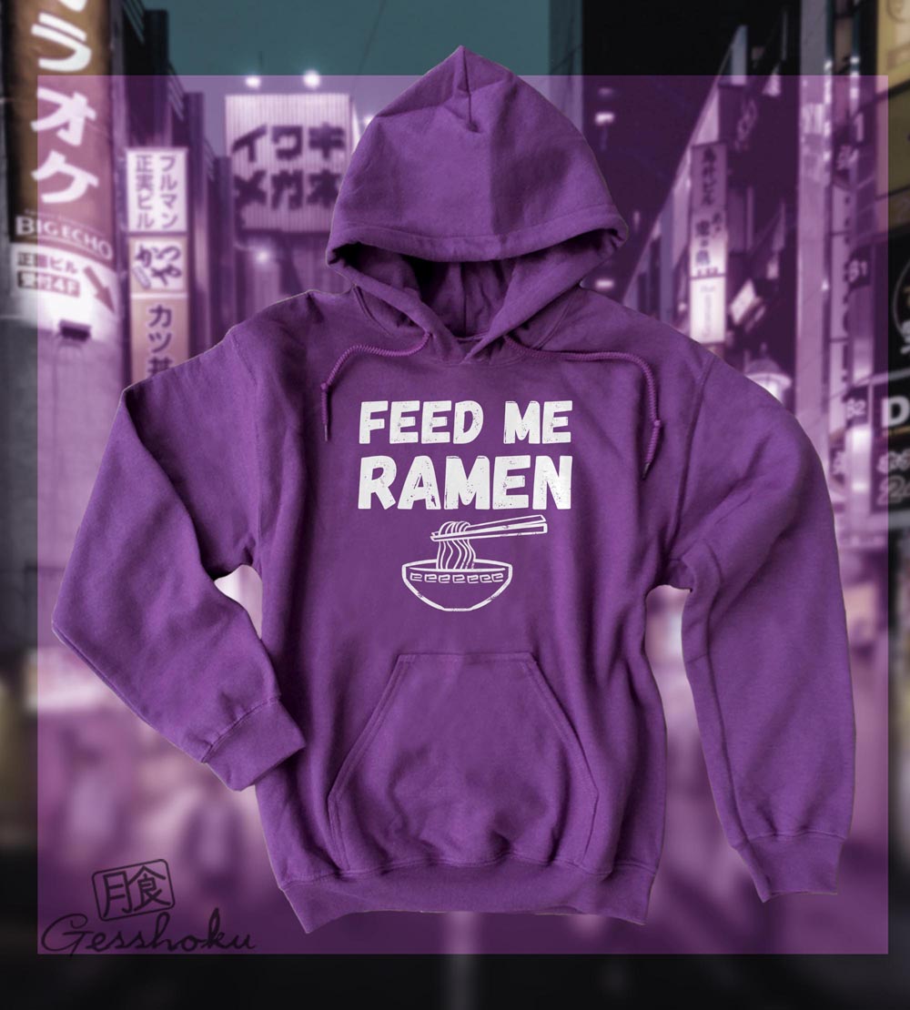 Feed Me Ramen Pullover Hoodie - Purple