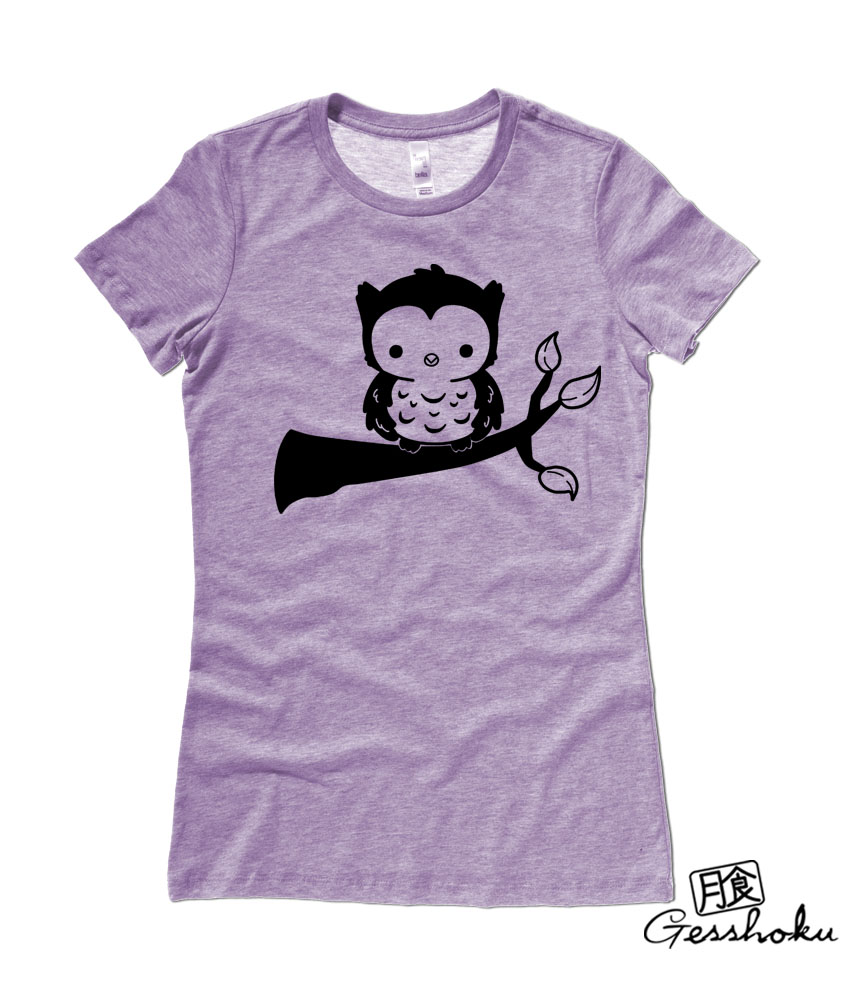 Fluffy Owl Ladies T-shirt - Heather Purple