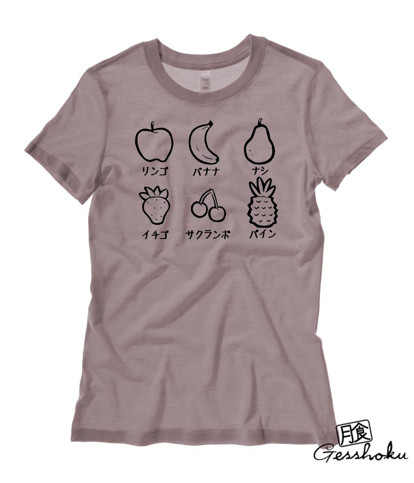 Fruits Party Ladies T-shirt - Pebble Brown