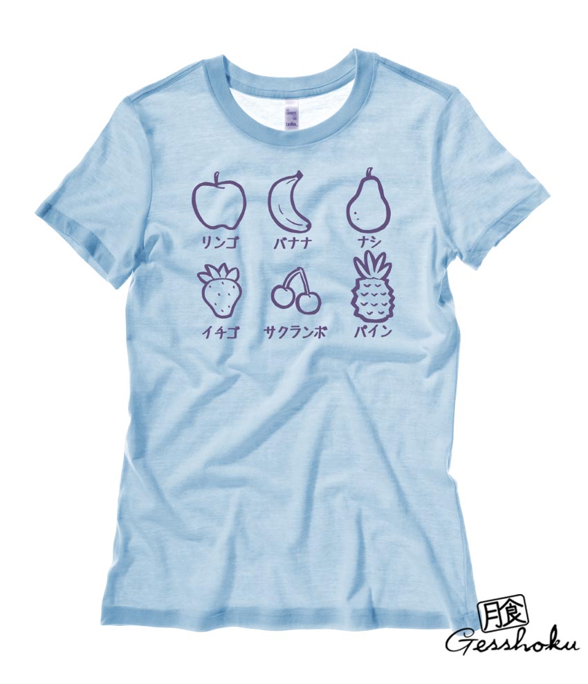 Fruits Party Ladies T-shirt - Light Blue