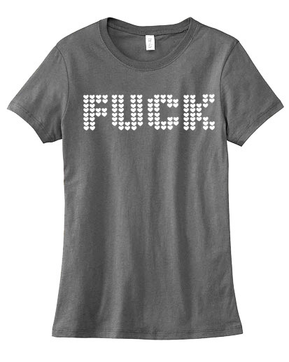 FUCK <3 Ladies T-shirt - Charcoal Grey