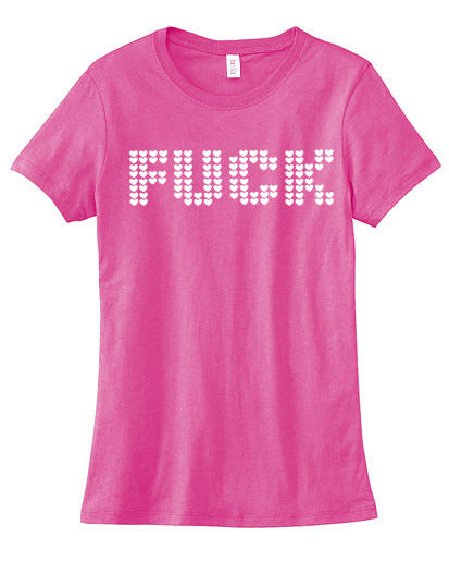 FUCK <3 Ladies T-shirt - Heather Pink