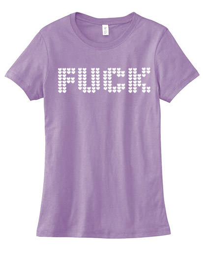 FUCK <3 Ladies T-shirt - Heather Purple