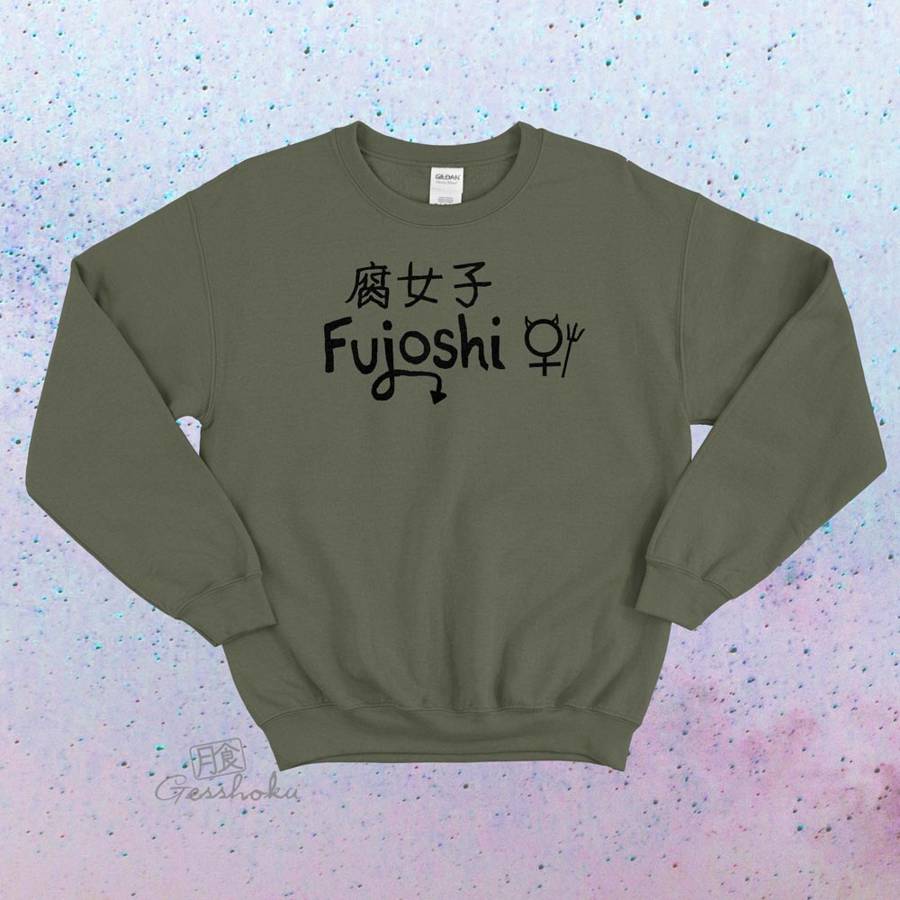 Fujoshi Crewneck Sweatshirt - Khaki Green