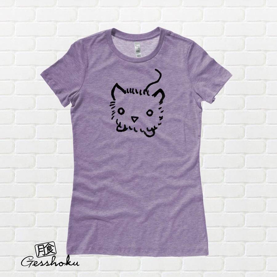 Fuzzy Kitten Ladies T-shirt - Heather Purple