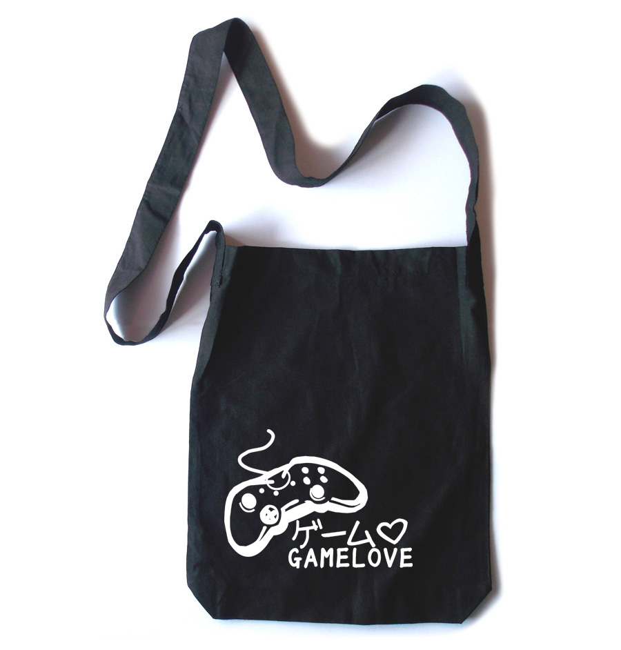 Game Love Crossbody Tote Bag - Black