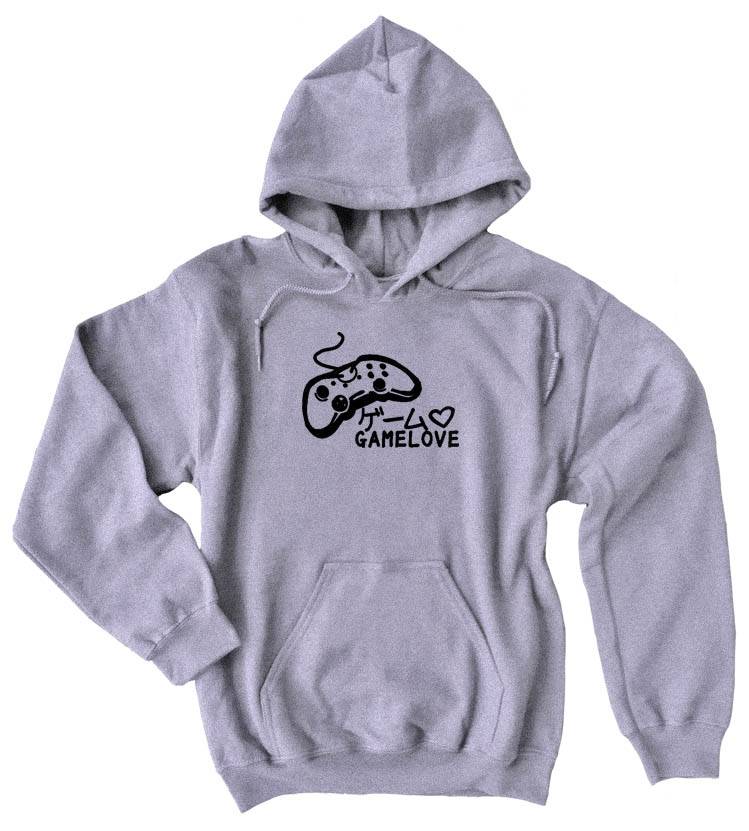 Game Love Pullover Hoodie - Light Grey